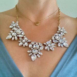 Faux Diamond and Gold Statement Necklace